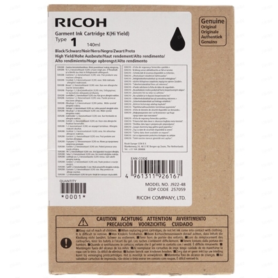 Tusz Oryginalny Ricoh Garment Type 1 (140ml) (257059) (Czarny)